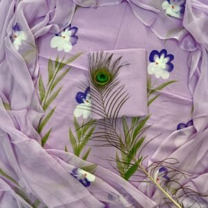 Cotton suit with CHIFFON dupatta