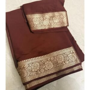 Viscose Georgette Saree Chit Pallu & Running Blouse
