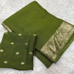 Pure Chinnon viscose saree with beautiful jacquard border