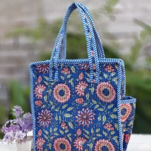 Floral Quilted lunch box Hand bag