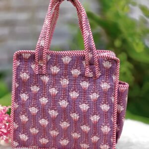 Floral Quilted lunch box Hand bag