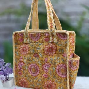 Floral Quilted lunch box Hand bag