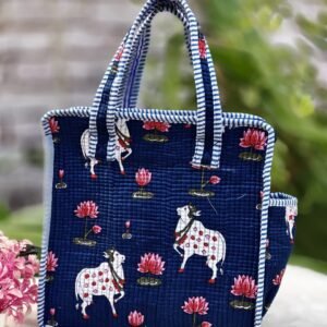 Floral Quilted lunch box Hand bag