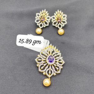 Diamond Pendant with Earrings