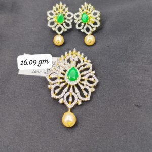 Diamond Pendant with Earrings