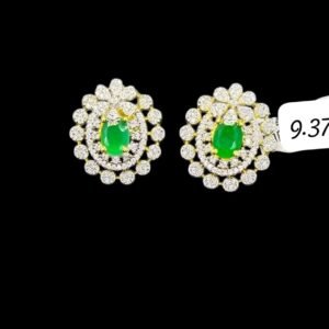 American Diamonds Metal Big Top Earrings