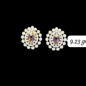 American Diamonds Metal Big Top Earrings