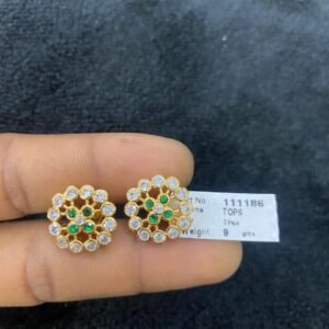 American Diamonds Metal Big Top Earrings