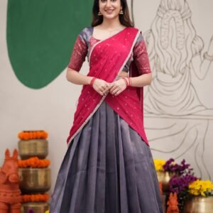 Kanjivaram silk lehenga with Zari Weaving Work