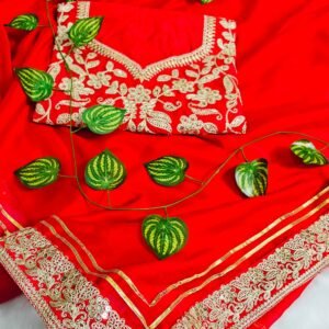 Red colour Designner beautiful Party Wear Beautiful Traditional Soft Rangoli Silk