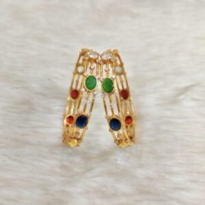 Gold Bangles With Gemstones