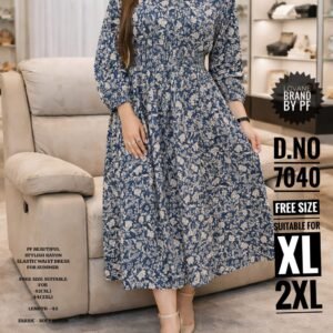 BEAUTIFUL STYLISH RAYON ELASTIC WAIST DRESS FOR SUMMER