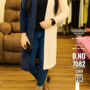 STYLISH VELVET LONG SHRUG FOR SEMI WINTER