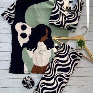 Back print Swiss Cotton Night wear