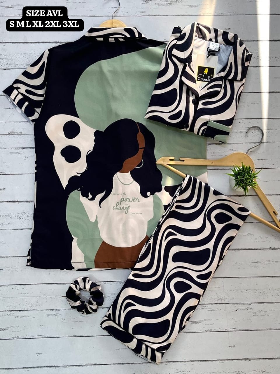 Back print Swiss Cotton Night wear