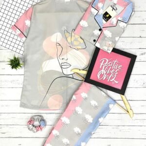 Back print Swiss Cotton Night wear