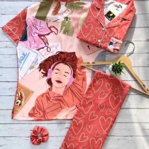 Back print Swiss Cotton Night wear