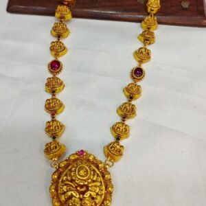 Gold Long Necklace With Beads