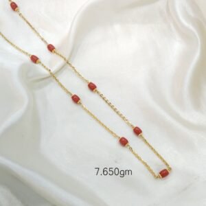 Gold plated Chain With Coral Beads