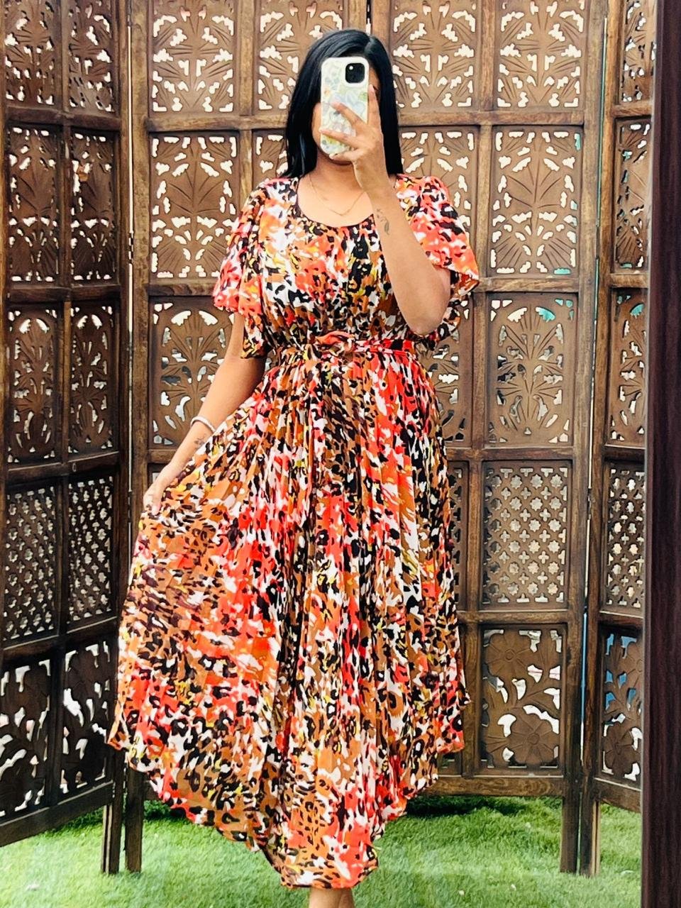 Georgette V cut dress