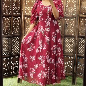 Georgette Puff sleeve dress