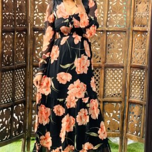 Chiffon V neck dress