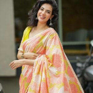 Soft Premium Linen Saree with Digital Print