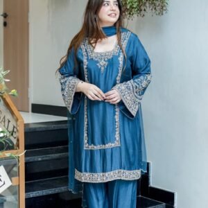 New Designer Collection In German Chiffon With Embroidery Work Top-Bottom And Dupatta