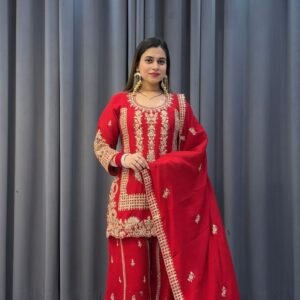 Heavy Blooming Faux Georgette With Full Sleeve Designer Palzoo Set