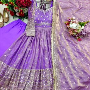 Heavy Fendy Silk With 5mm sequence Emrodery Work With Full-Sleeves