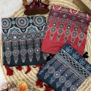 Real mirror work and beautiful tussle Soft crepe silk