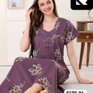 BEAUTIFUL PRINTED SOFT ALPINE COTTON LONG NIGHTY