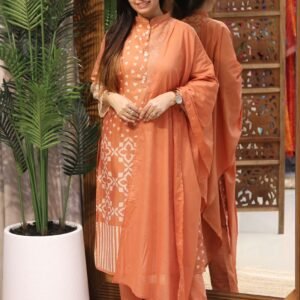 Pure Mul Chanderi Premium Printed Kurti Pant Dupatta