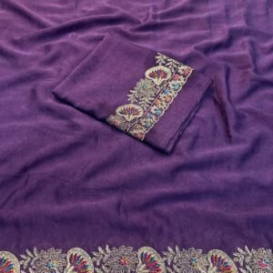 Crush Silk Saree With Fancy Sequince Embroderiy Work & Fancy Blouse