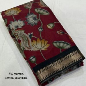 New trending mangalgiri style cotton printed saree.