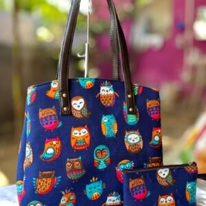 Beautiful Ikkat fabric Triple partition Tote bag