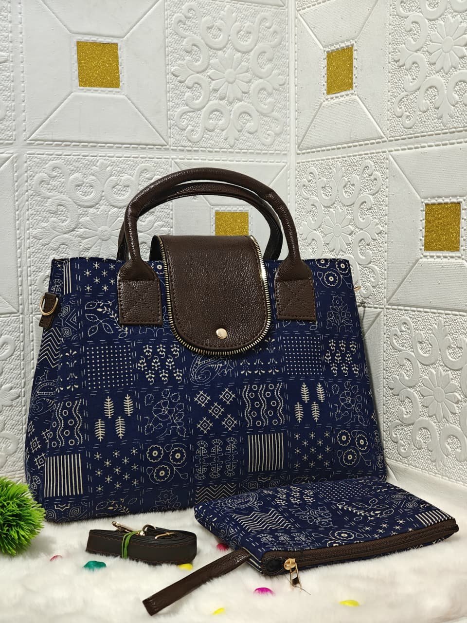 Triple partition handbag Cum sling bag