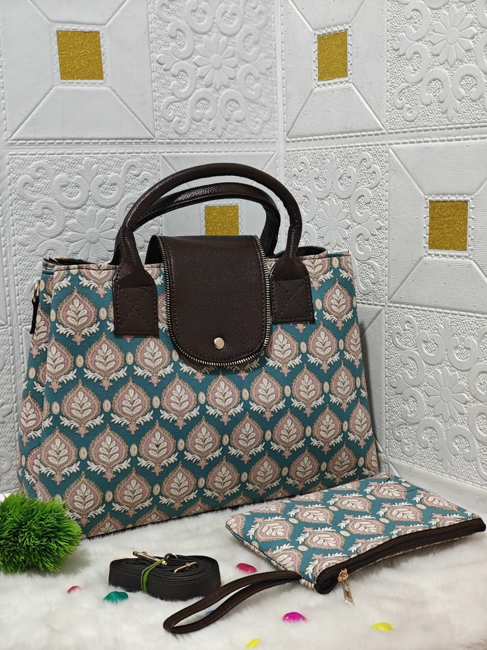 Triple partition handbag Cum sling bag