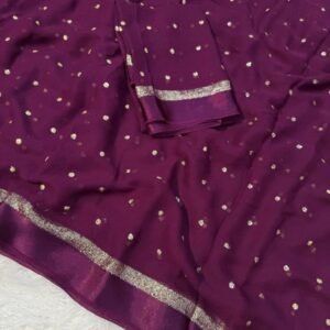 Pure Viscose Sartin Border Georgette Saree