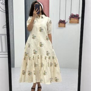 Pure Cotton Heavy Thread Embroidery work Frocks