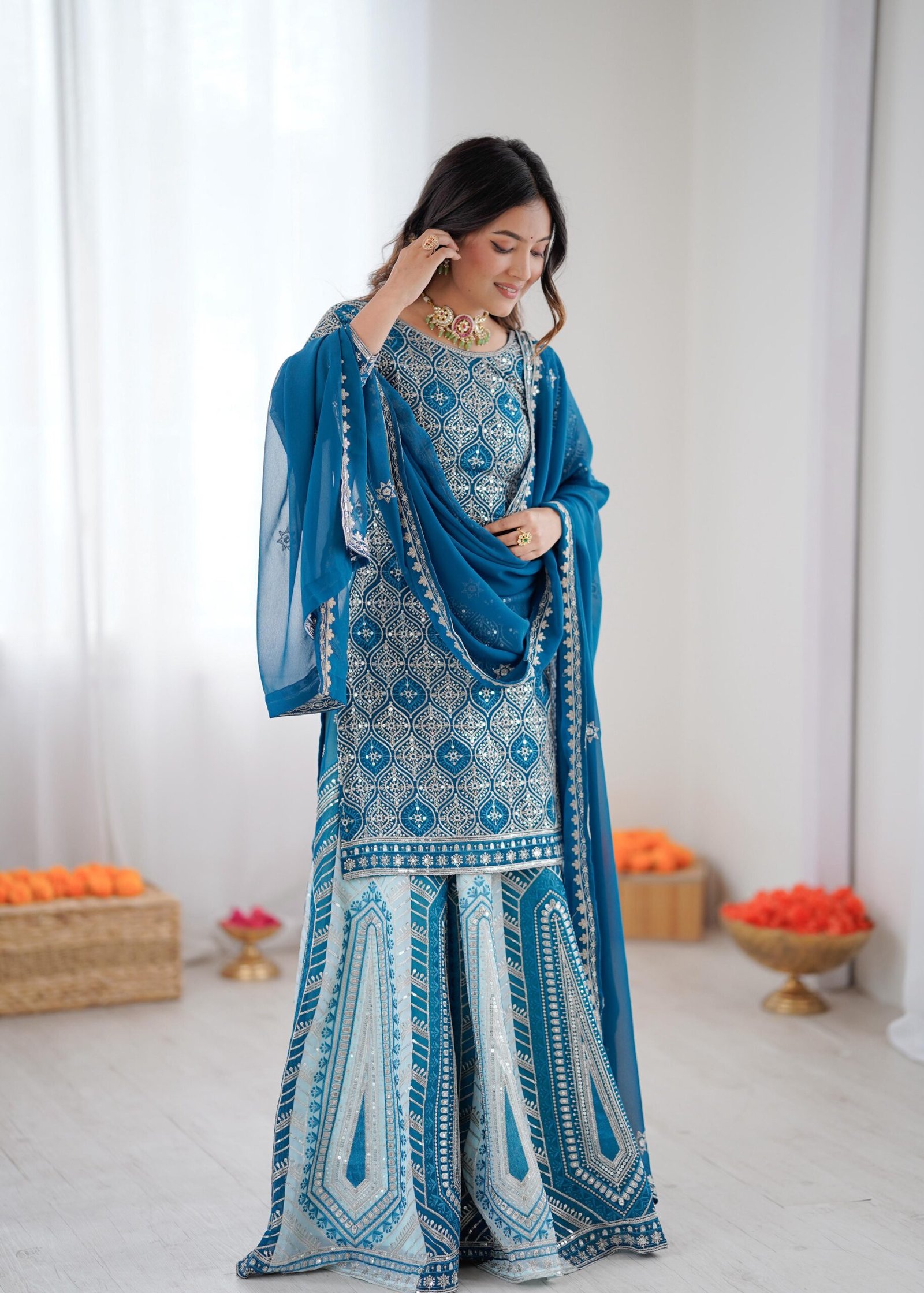 Faux Georgette Lehenga
