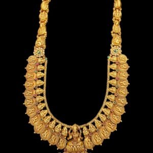 Gold Lakshmi Kasu Peacock Necklace