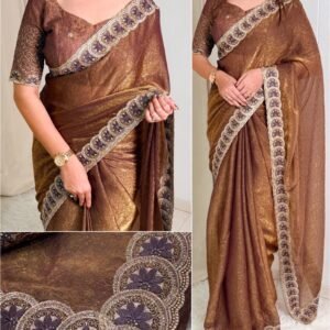 fandy satin jacqaurd saree