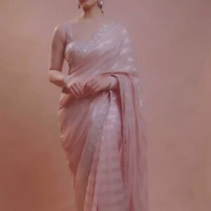 Soft chiffon with weaving zari line Party Wear saree