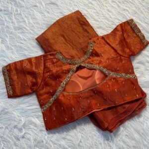 Space silk saree attach with stitch running blouse with heavy handwork