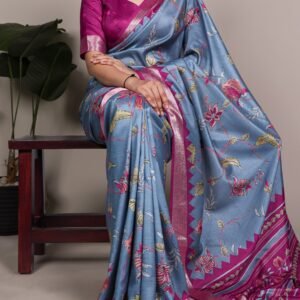 Tasar silk saree enhanced with a rich viscose border