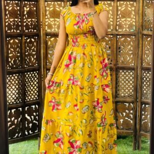 Mix cotton printed dress