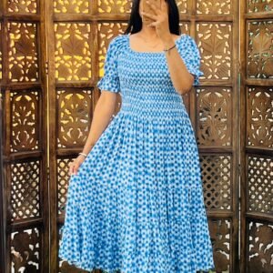 Fabric Reyon crepe Bobbin middi