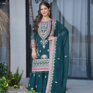 New Designer Party Top Pallazo & Dupatta Set