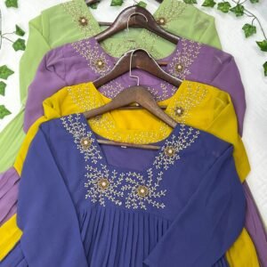 Velvet-Embroidery Work Kurti Collection